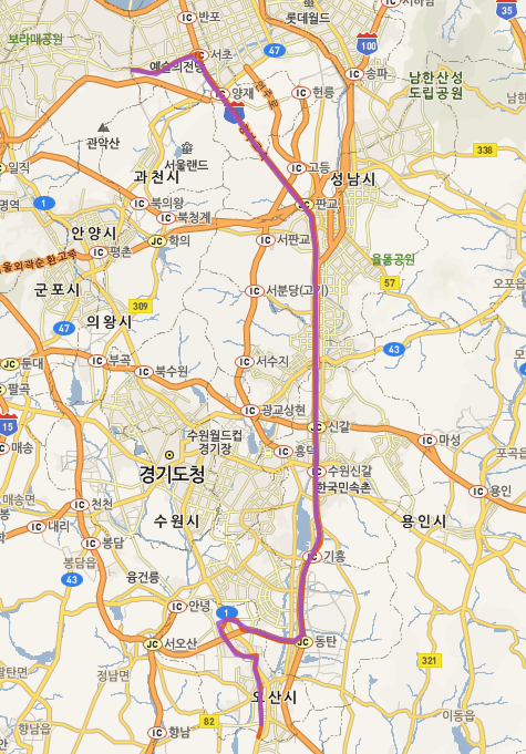 M5532 시간표, 노선 안내 오산<-오산역,오산터미널,서울남부터미널,서초동예술의전당,방배동->사당역