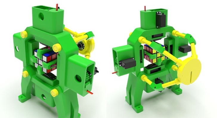 루빅스 큐브 맞추는 라즈베이파이 로봇 만들기($200과 3D프린터로 가능)