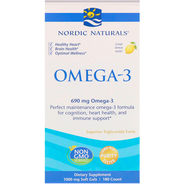 아이허브 오메가3 피쉬오일 Nordic Naturals, 오메가-3, 레몬, 690 mg, 180 소프트젤 후기들
