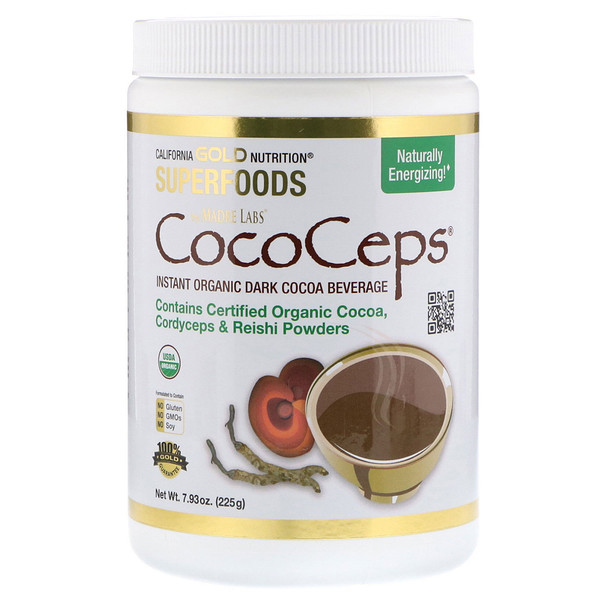 아이허브 면역력 버섯영양제 California Gold Nutrition CocoCeps 인스턴트 유기농 다크 초콜릿 음료 후기