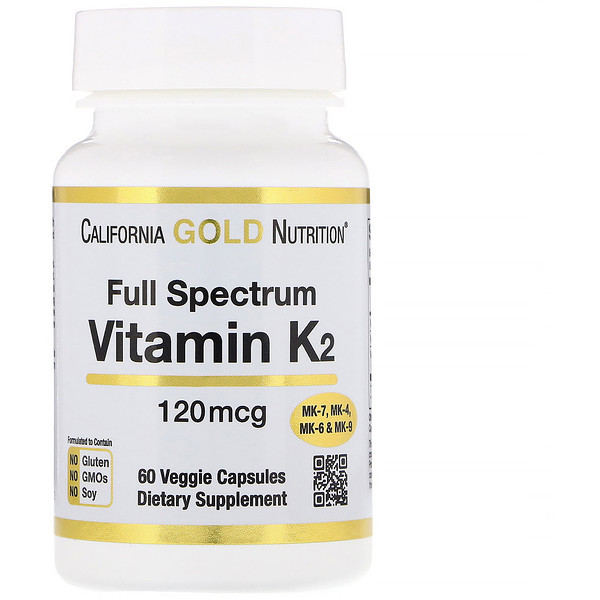 아이허브 비타민K를 보충하기 위한  California Gold Nutrition 비타민 K2 (MK-4 MK-6 MK-7 MK-9 형태) 120 mcg 후기