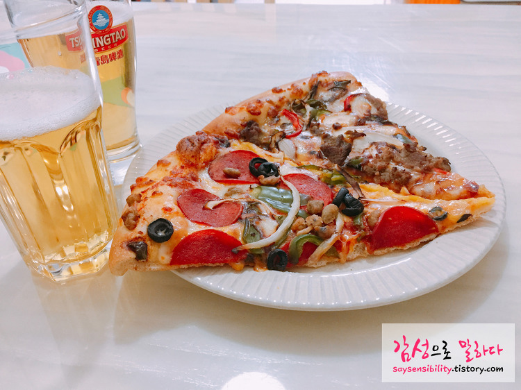 이마트 피자 올포유, 4가지맛을 동시에 맛볼 수 있는 통큰피자!