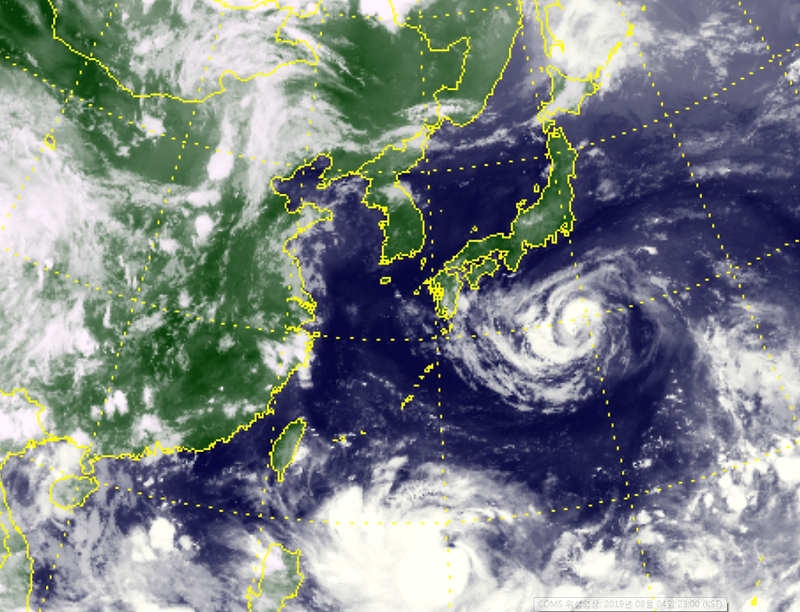 8호태풍 프란시스코 한반도 지나간다.
