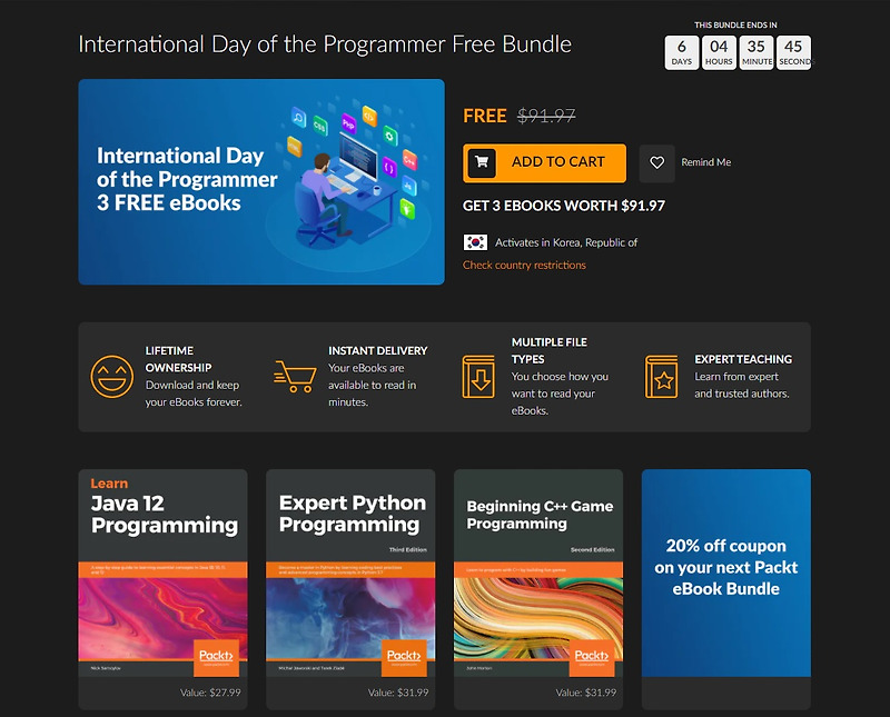 Fanatical - 국제 프로그래머의 날 책 3권 무료 이북