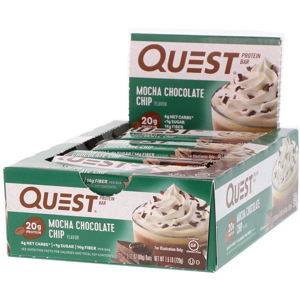 아이허브 프로틴바 Quest Nutrition Quest Protein Bar Mocha Chocolate Chip 12 Bars 후기
