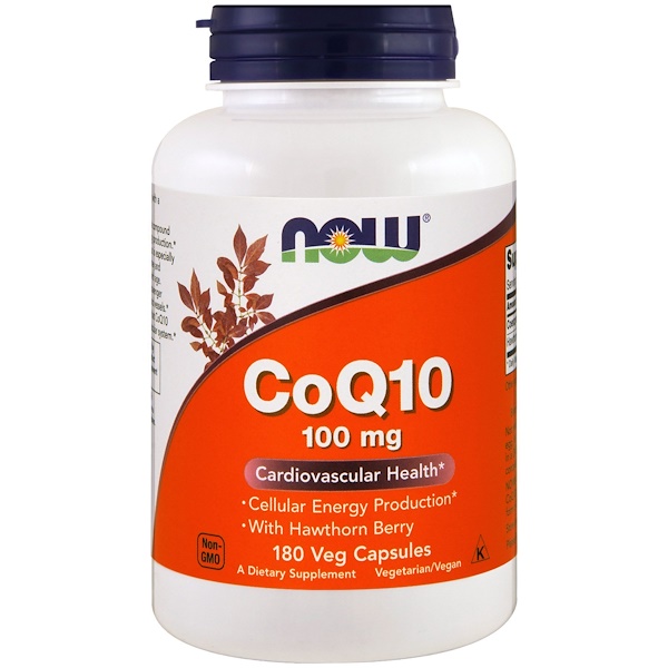 아이허브 코큐텐(coq10, 코엔자임q10) Now Foods, CoQ10, With Hawthorn Berry, 100 mg, 180 Veggie Caps 후기들