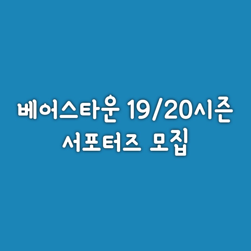 [대외활동]베어스타운 19/20시즌 서포터즈 모집