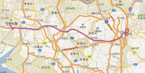 8806버스 시간표,첫차,막차,배차간격, 노선 안내(시외버스) 인천터미널<-모란역->성남터미널