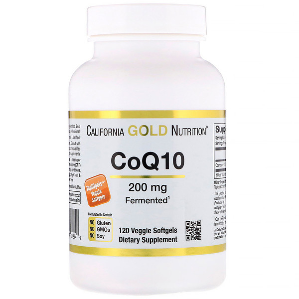 아이허브 코큐텐(coq10, 코엔자임q10) California Gold Nutrition, CoQ10, 200 mg, 120 Veggie Softgels 후기들