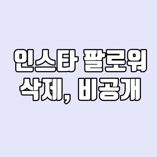 인스타 팔로워 삭제, 비공개
