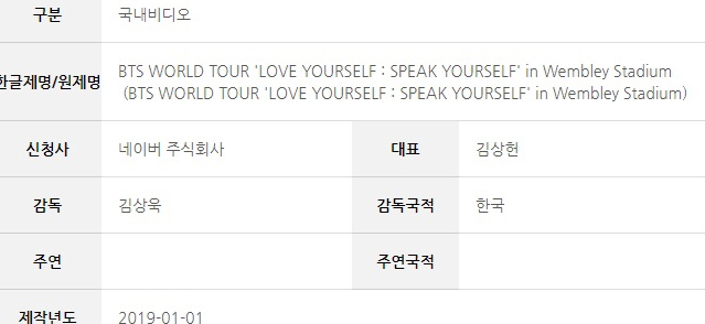 [방탄소년단] BTS WORLD TOUR  'LOVE YOURSELF : SPEAK YOURSELF' in Wembley Stadium 등급 심사 봅시다