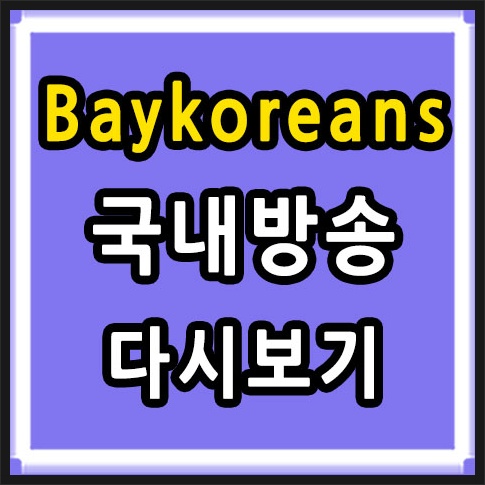 baykoreans 해외에서 국내 방송 보는 사이트