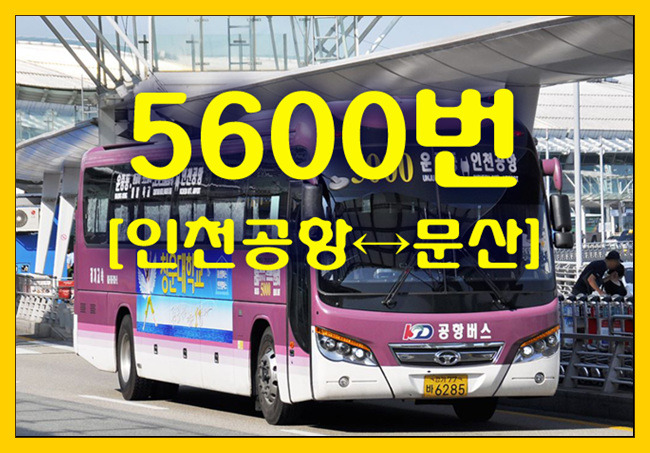 공항버스 5600번(인천공항↔문산) 시간표,첫차/막차,요금,승차위치