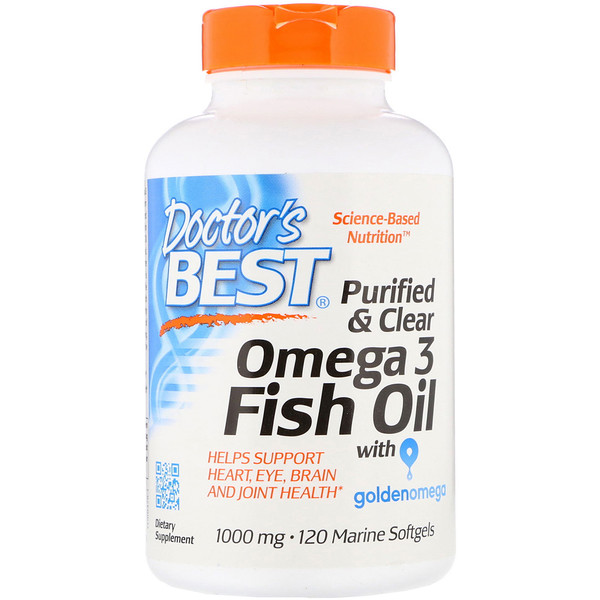 아이허브 오메가3 피쉬오일 Doctor's Best, Purified & Clear Omega 3 Fish Oil with Goldenomega, 1000 mg, 120 Marine Softgels 후기들