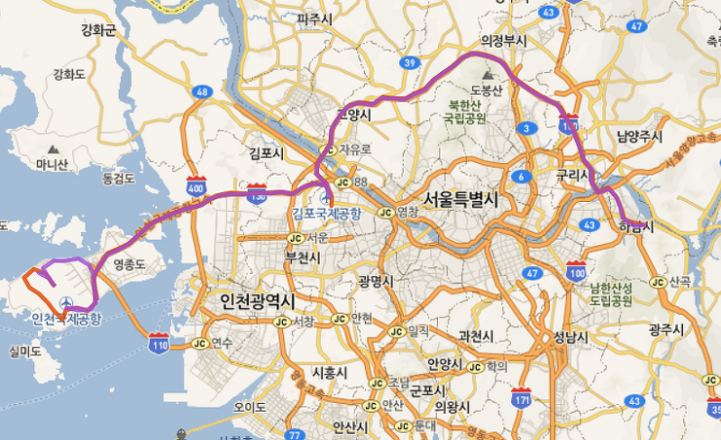 8849공항버스시간표 하남,하남시청<-덕풍시장,미사->인천공항,김포공항
