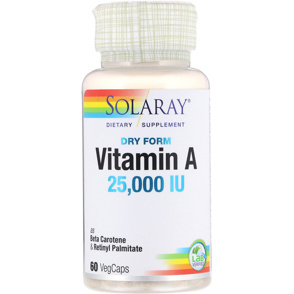아이허브 비타민A 추천 Solaray, Dry Form Vitamin A, 25,000 IU, 60 VegCaps 후기와 정보