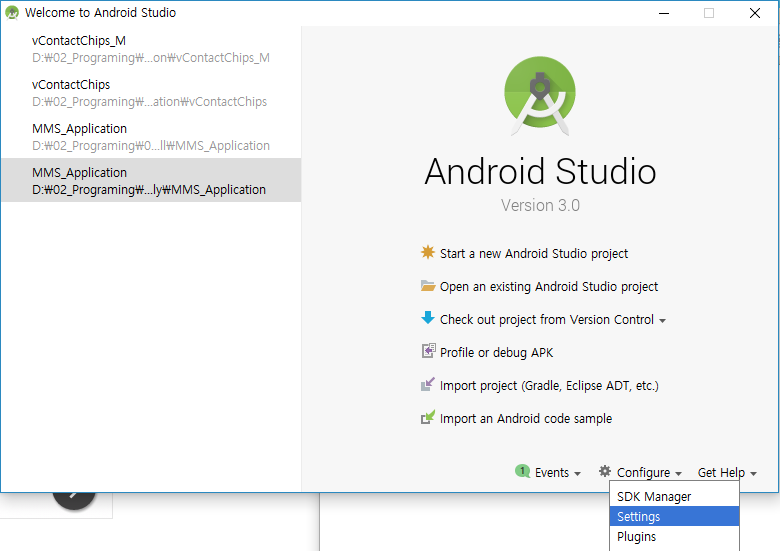 [Android Studio] Open project in new window / 안드로이드 스튜디오 여러 프로젝트 창 띄우기