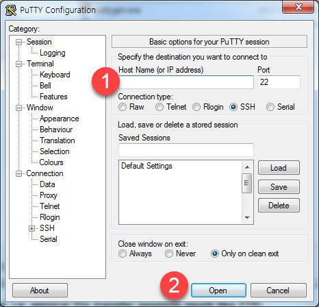 PuTTY 클라이언트로 SSH에 접속하기