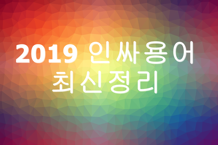 2019 인싸용어 현인싸들의 현황 그리고 자주 쓰는 인싸용어정리!!