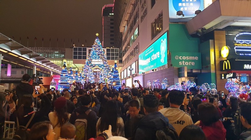 홍콩 구룡에서 크리스마스