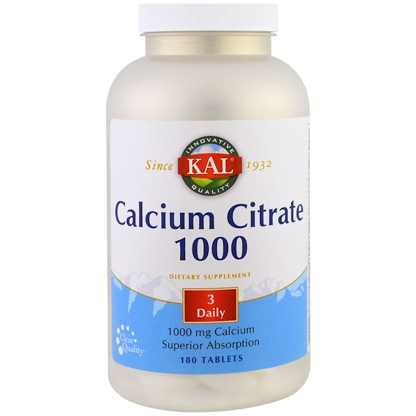 아이허브 KAL, 칼슘 시트레이트 1000, 1000 mg, 180 Tablets후기와 추천정보