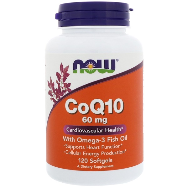 아이허브 코큐텐(coq10, 코엔자임q10) Now Foods, CoQ10 with Omega-3 Fish Oil, 60 mg, 120 Softgels 후기들