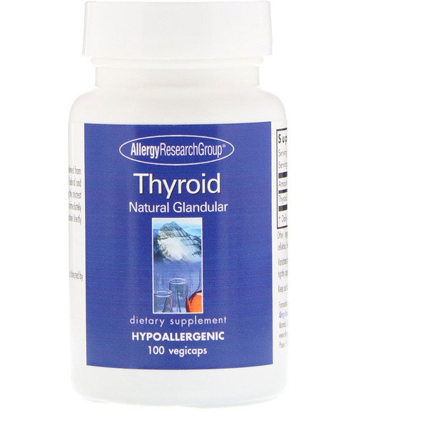 아이허브 갑상선 추천 Allergy Research Group, Thyroid Natural Glandular, 100 vegicaps 후기와 정보
