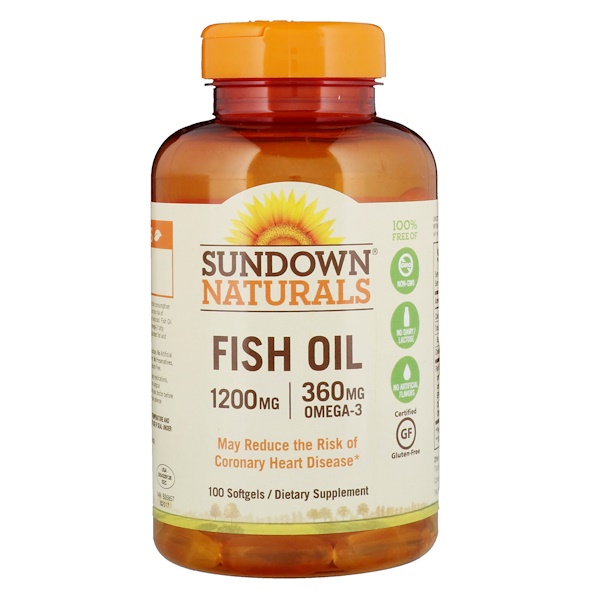 아이허브 오메가3 피쉬오일 Sundown Naturals, 피시 오일, 1200 mg, 100 소프트젤 후기들