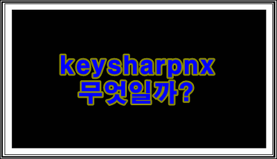 keysharpnx의 모든것(삭제방법)
