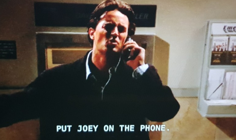트랜드 미드 프렌즈 시즌일-7 영어 표헌 Put Joey on the phone. 하루 딱 한 문장 ~처럼