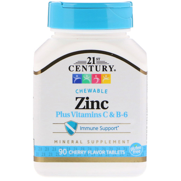 아이허브 21st Century, Zinc Plus Vitamins C & B-6, Cherry Flavor, 90 Chewable Tablets후기와 추천정보