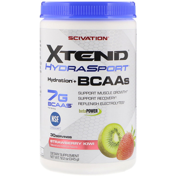 아이허브 Scivation, Xtend HydraSport, Hydration + BCAAs, Strawberry Kiwi, 12.2 oz  (345 g)후기와 추천정보