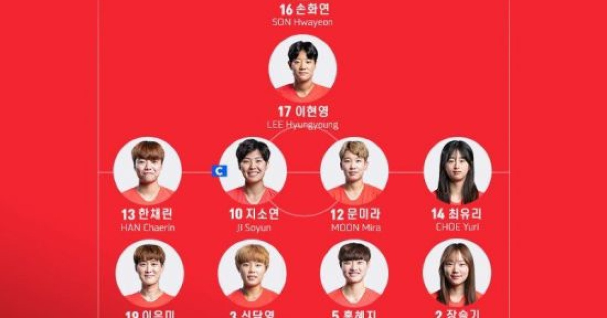 한국 여자축구, 몰디브전 선발 명단 공개..지소연 출격