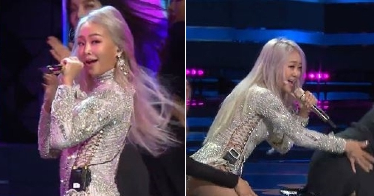 '공중파 시상식인데..' 배우들 얼게 만든 효린 의상 (영상)