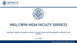 WKU CBPM MGM FACULTY SERVICES COMPLIANCE (Standing Committee, Research Center, Initiative, and Advisory)