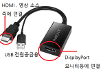 HDMI to DisplayPort 컨버터.