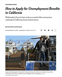 코로나 바이러스로 인한 실업 수당(Unemployment Benefits)을 신청하는 방법  캘리포니아 CA