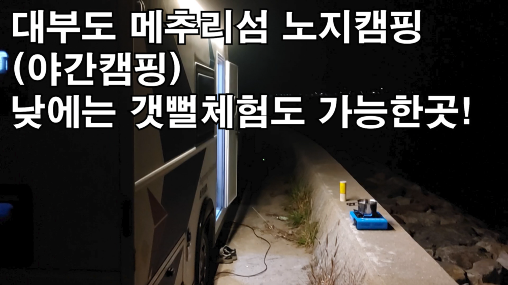 대부도,메추리섬! 자연산뻘낙지 먹고 야간노지캠핑했어요! - Kakaotv