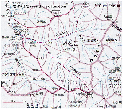 2007년 9월 16일 충북 괴산  막장봉 산행 안내 