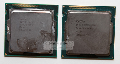 i7-3770K i7-2600K 비교, 비교, 벤치마크, 아이비브릿지, 샌디브릿지, 센디브릿지, Ivy Bridge, Sandy Bridge, i7-3770K, 오버클러킹, ES, CPU-Z, 공냉, 5.4Ghz, 7Ghz, ASUS SABERTOOTH Z77, A/S, 오버, QC45 ES, 3.5Ghz, i7-2600K, 소음, 전압, 효율, 전력측정, i7-3770K ES, HD4000, HD 4000, HD3000, HD 3000, 4Core 8-Way Multitask Processing, DZ77GA-70K, 인텔, 메인보드, 아수스, CPU, i7-3770K i7-2600K 비교를 해 보았습니다. ES버전을 미리 받아서 써보고 몇가지를 테스트 해 보았습니다. 사실 i7-2700K와 비교를 해야하는데 약간 클럭은 낮지만 i7-3770K 와 i7-2600K 를 비교한것을 감안하고 봐주세요. 엔지니어링 샘플에서는 TDP가 77W로 공개가 되었지만 현재 정식패키지에는 TDP 95W로 변경이 되었습니다. TDP는 물론 열설계전력일 뿐이고 실제로는 메인보드도 발전하고 공정도 더 정밀해졌기 때문에 전력소모량이 크게 줄었습니다.