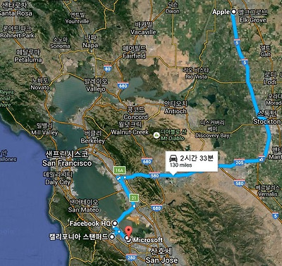 미국 샌프란시스코 지도(롬바드,부에나비스타,케이블카,블루바틀커피,나파밸리 와인트레인,실리콘밸리)