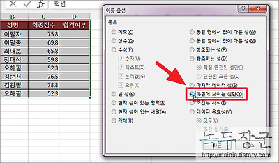 엑셀 Excel 숨겨진 행 제외하고 보이는 데이터만 복사하는 방법