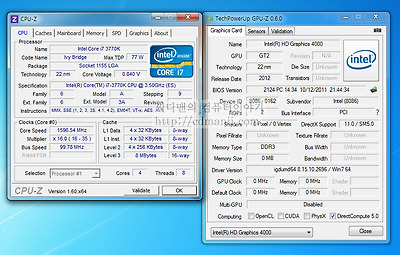 i7-3770K i7-2600K 비교, 비교, 벤치마크, 아이비브릿지, 샌디브릿지, 센디브릿지, Ivy Bridge, Sandy Bridge, i7-3770K, 오버클러킹, ES, CPU-Z, 공냉, 5.4Ghz, 7Ghz, ASUS SABERTOOTH Z77, A/S, 오버, QC45 ES, 3.5Ghz, i7-2600K, 소음, 전압, 효율, 전력측정, i7-3770K ES, HD4000, HD 4000, HD3000, HD 3000, 4Core 8-Way Multitask Processing, DZ77GA-70K, 인텔, 메인보드, 아수스, CPU, i7-3770K i7-2600K 비교를 해 보았습니다. ES버전을 미리 받아서 써보고 몇가지를 테스트 해 보았습니다. 사실 i7-2700K와 비교를 해야하는데 약간 클럭은 낮지만 i7-3770K 와 i7-2600K 를 비교한것을 감안하고 봐주세요. 엔지니어링 샘플에서는 TDP가 77W로 공개가 되었지만 현재 정식패키지에는 TDP 95W로 변경이 되었습니다. TDP는 물론 열설계전력일 뿐이고 실제로는 메인보드도 발전하고 공정도 더 정밀해졌기 때문에 전력소모량이 크게 줄었습니다.