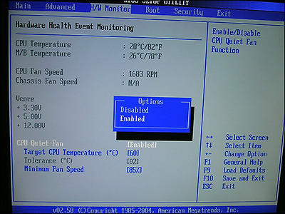 CPU Fan speed setup