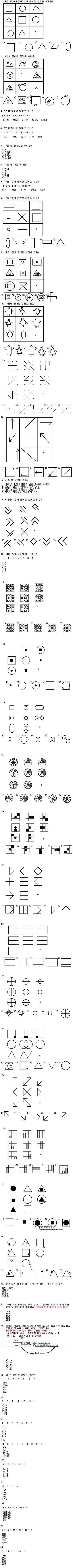 추억의 IQ 테스트 - 이런저런이야기 - (사)실종아동찾기협회 [02-774-0182]