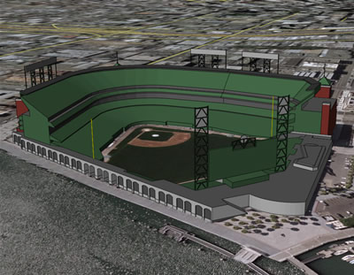 샌프란시스코 AT&T 공원의 Google SketchUp 모델