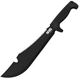 SOG Specialty Knives & Tools SOG Specialty Knives & Tools MC12-N SOGfari Cutlass Machete with Straight and Saw Edge Fixed 12.88-Inch Steel Clip Point Blade, Black Finish