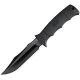 SOG Specialty Knives & Tools E37S-K Seal Pup Elite Knife with Straight Edge Fixed 4.85-Inch Steel Blade and GRN Handle, Kydex Sheath, Black TiNi