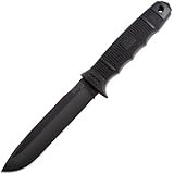 SOG Specialty Knives & Tools SE38-N Force Knife with Straight Edge Fixed Heat Treated 6-Inch AUS-8 Steel Clip Point Blade and GRN Handle, Black TiNi