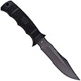 SOG Specialty Knives & Tools M37N-CP Seal Pup Knife with Partially Serrated Fixed 4.75-Inch AUS-8 Steel Blade and GRN Handle, Powder Coated Finish